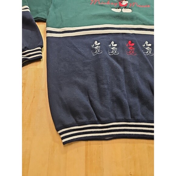 Vintage Mickey & Co Blue & Green Adult Large Sweatshirt Brazos Sportswear 90's - Picture 8 of 16